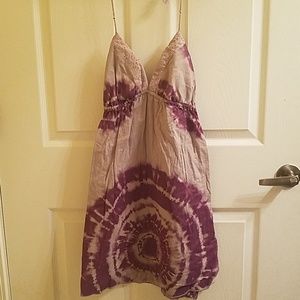 Purple Tie-dye short halter top dress size small